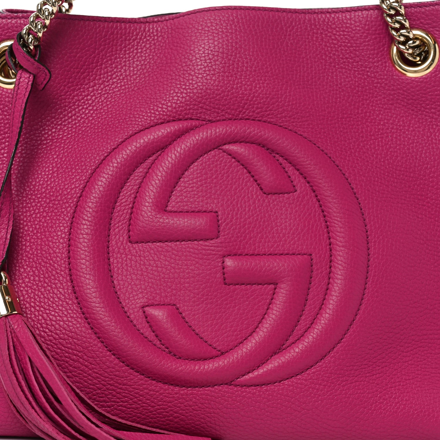 Gucci Cellarius Calfskin Medium Soho Chain Shoulder Bag Bright Bouganville 8 of 10