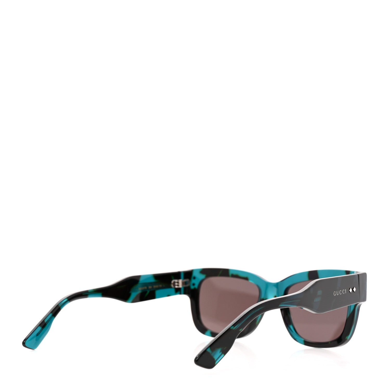 Gucci Acetate Square Frame Sunglasses GG1217S Havana Blue 4 of 7