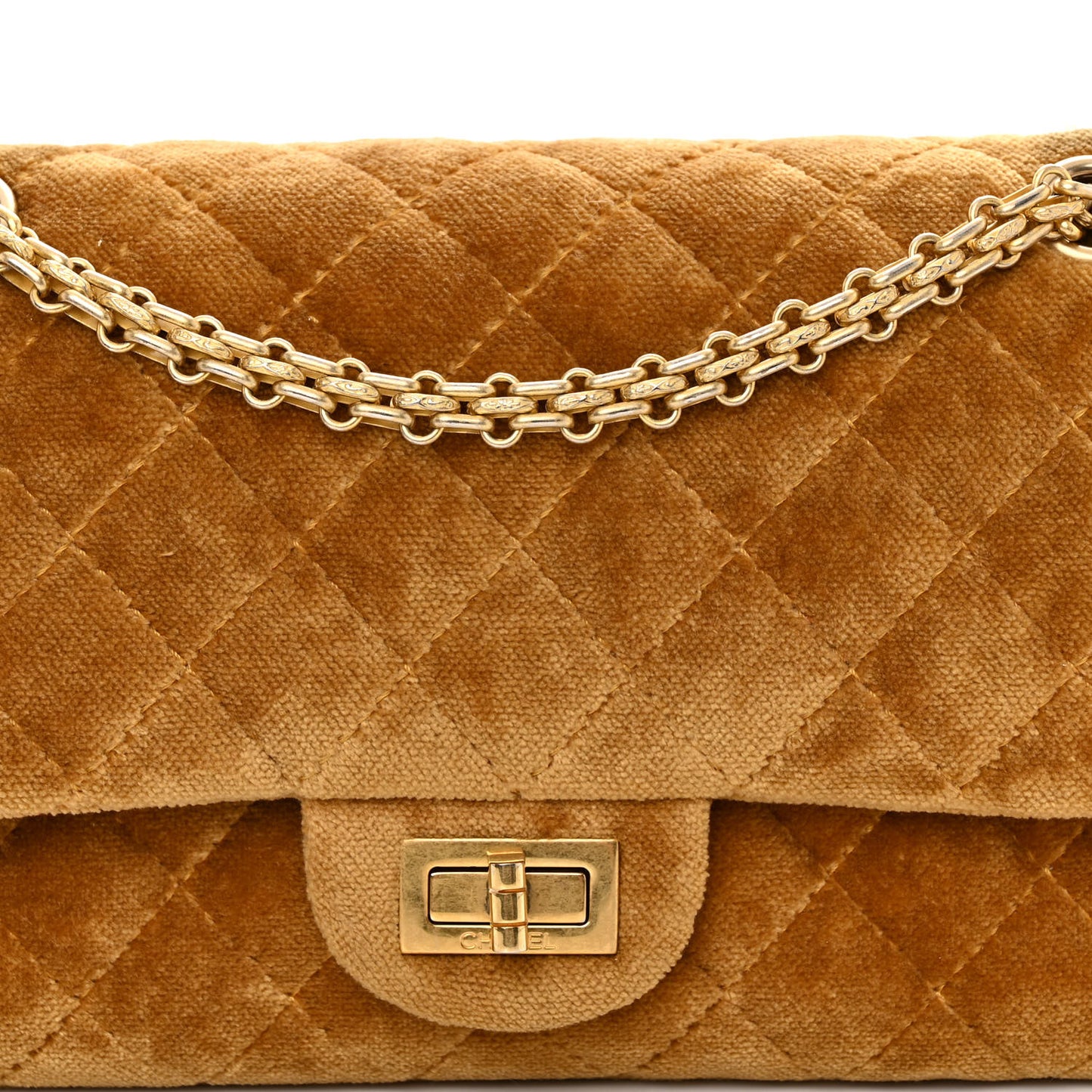 Velvet Quilted 2.55 Reissue 225 Flap Gold