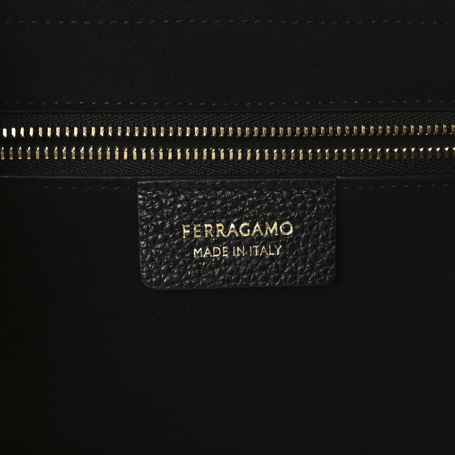 Salvatore Ferragamo Hammered Calfskin Firenze East West Tote Bag Black 6 of 10
