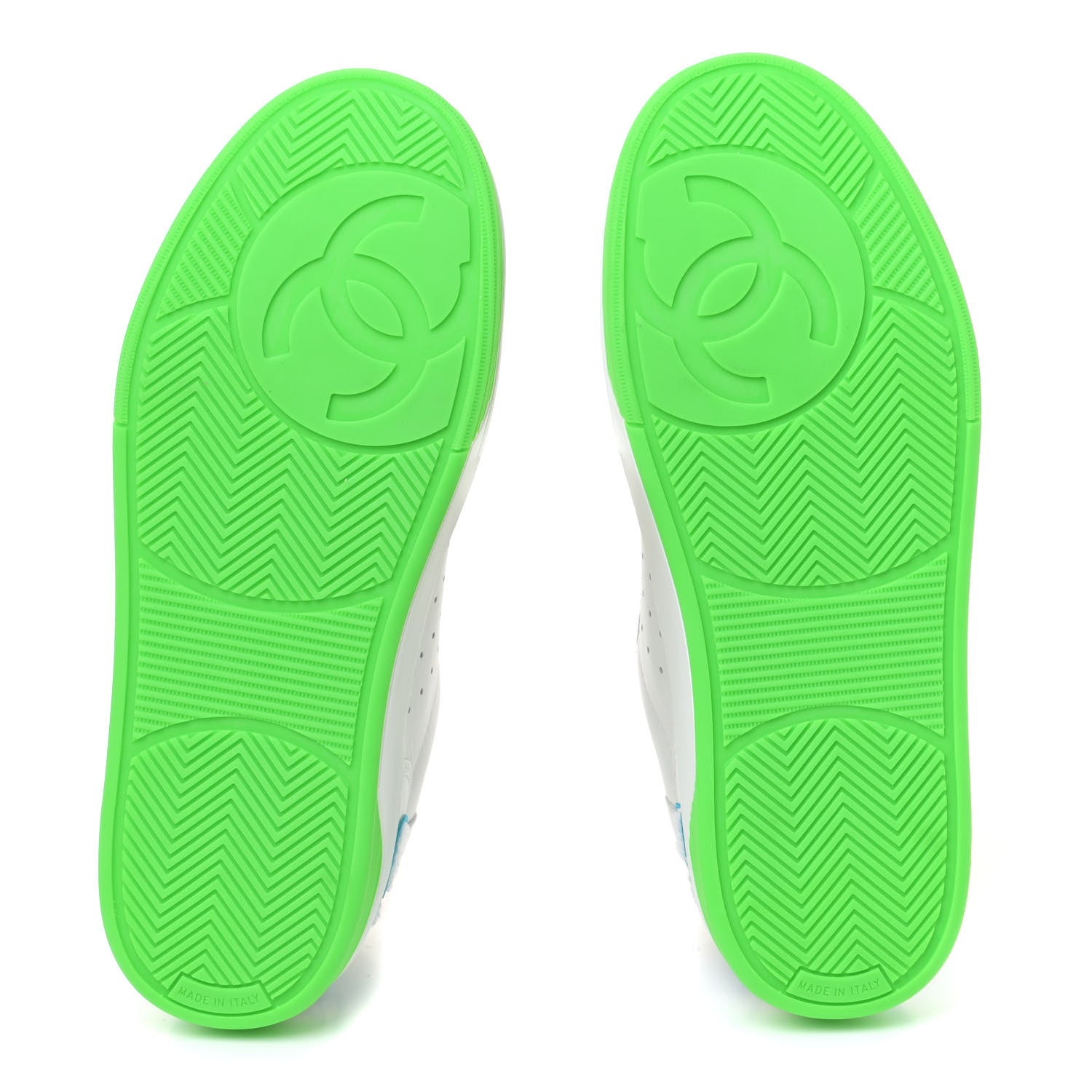 Chanel Calfskin Womens Logo Sneakers 37.5 White Multicolor 6 of 8