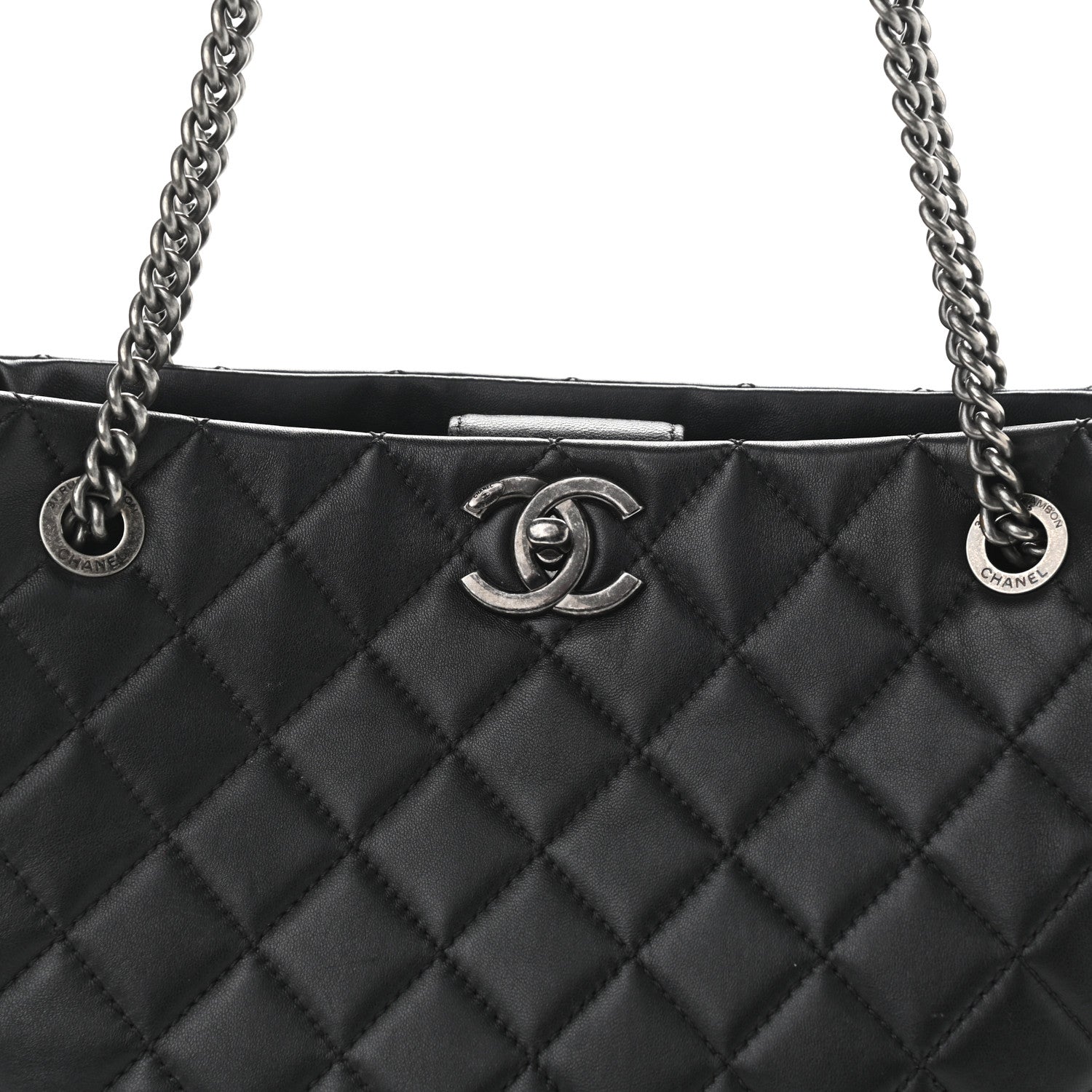 Chanel Lambskin Quilted Accordion Tote Black 8 of 11