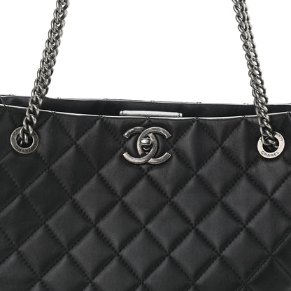 Chanel Lambskin Quilted Accordion Tote Black 8 of 11