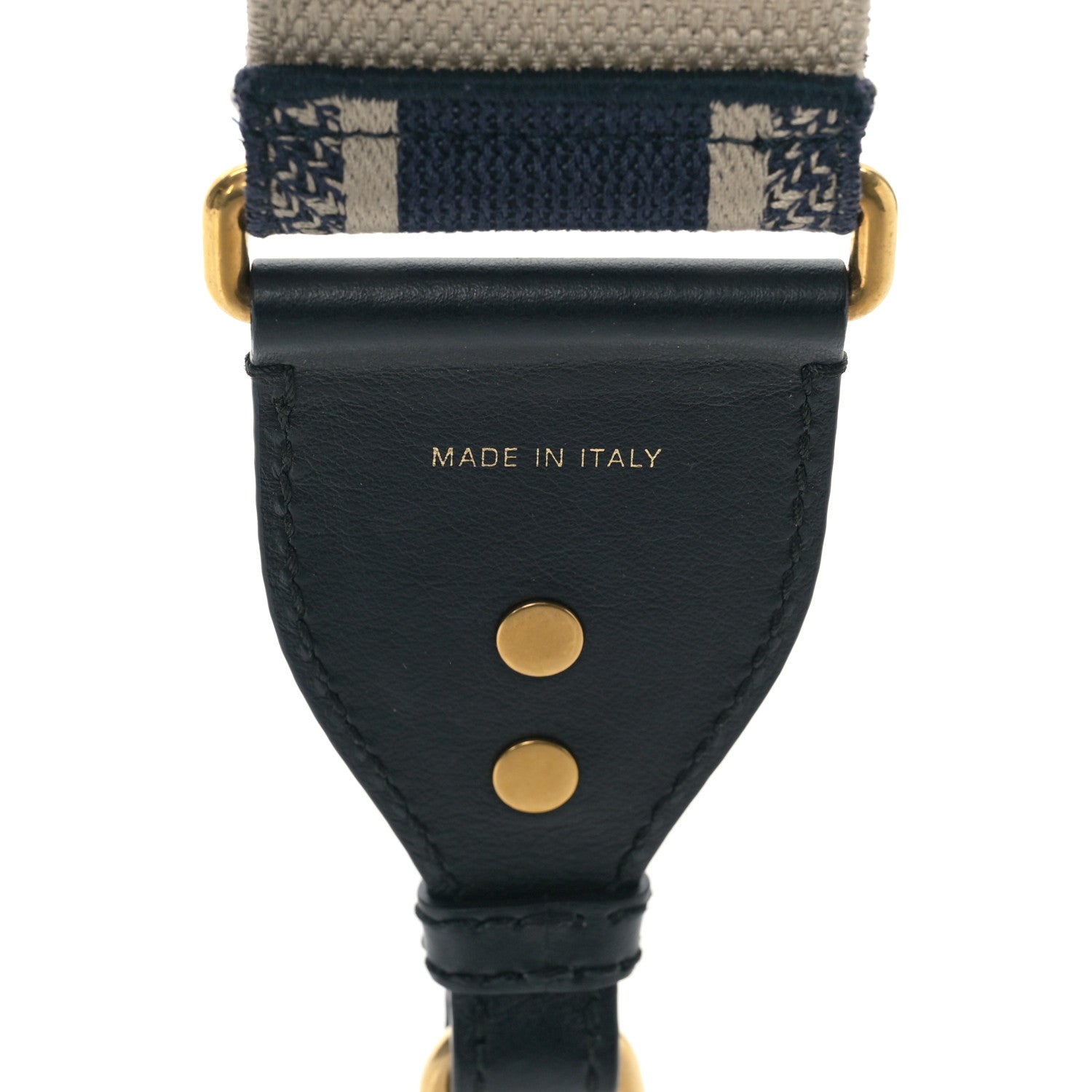 Christian Dior Canvas Embroidered Shoulder Strap Blue 3 of 5