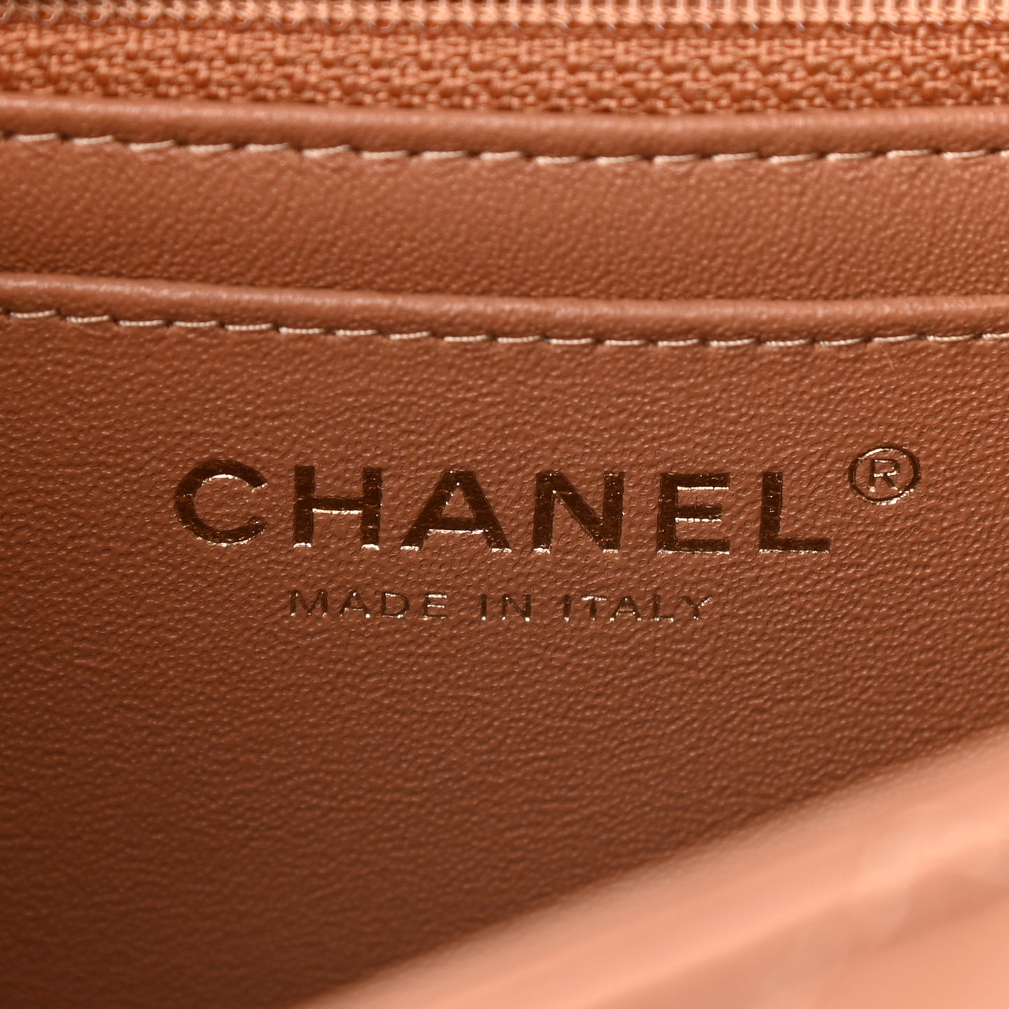 Lambskin Quilted Mini Rectangular Flap Brown