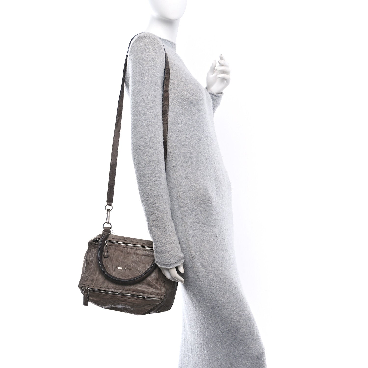 Givenchy Tumbled Sheepskin Small Pandora Charcoal 2 of 10