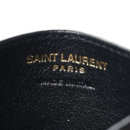 Saint Laurent Grain De Poudre Matelasse Chevron Monogram Credit Card Case Black 6 of 10