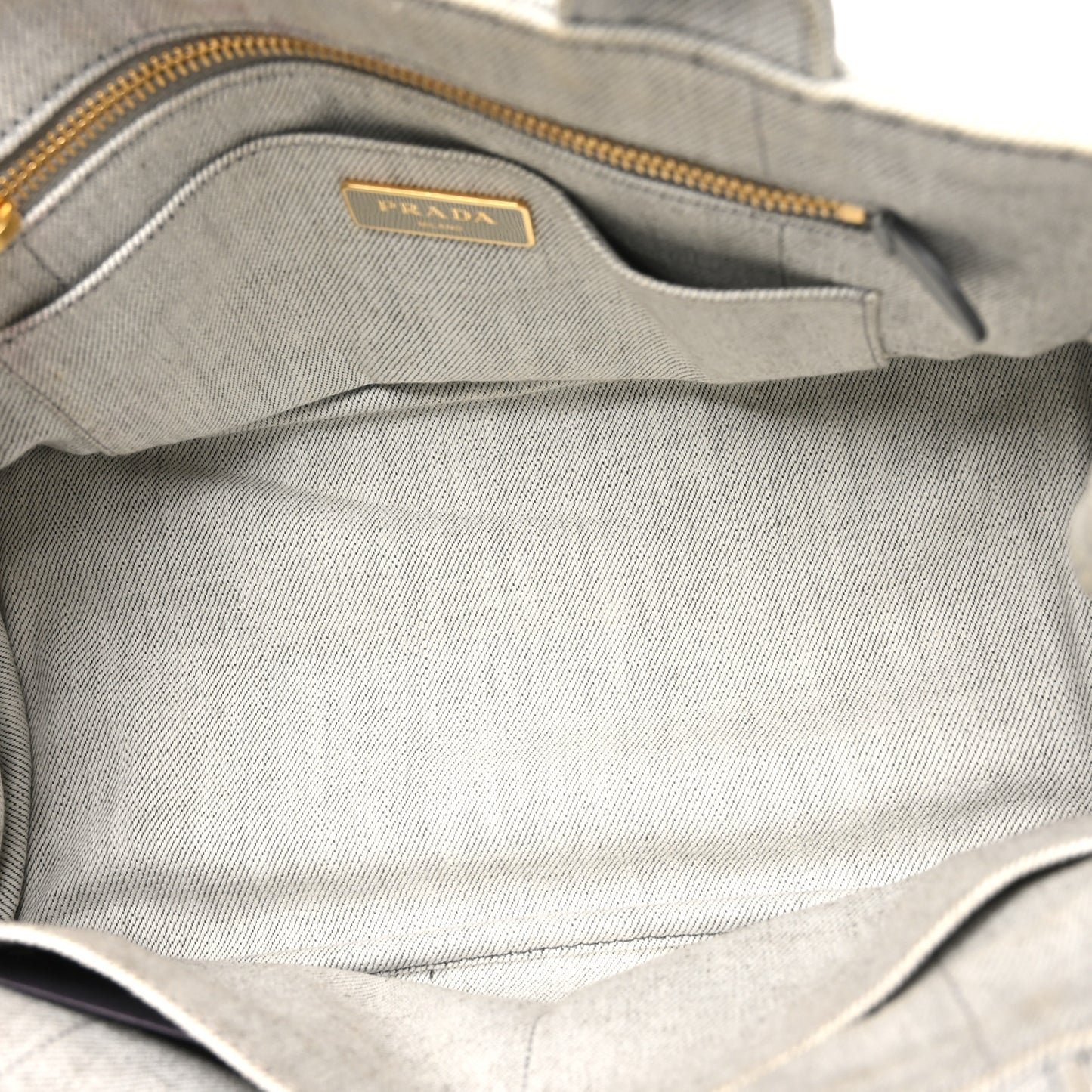 Denim Small Logo Tote Bianco