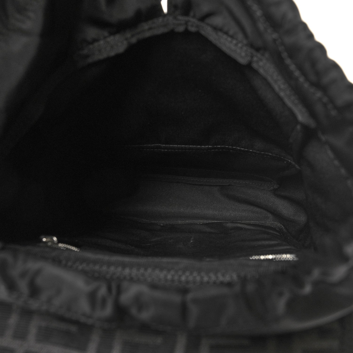 Fendi Recycled Fabric Jacquard Vitello Astro FF 1974 Small Fendiness Backpack Asfalto Black 5 of 10