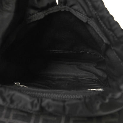 Fendi Recycled Fabric Jacquard Vitello Astro FF 1974 Small Fendiness Backpack Asfalto Black 5 of 10