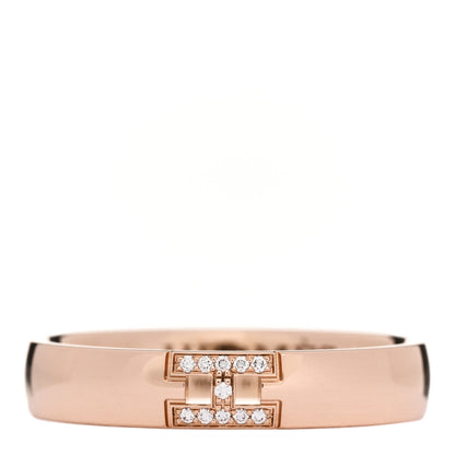 Hermes 18K Rose Gold Diamond Ever Herakles Wedding Band Ring 53 6.5 1 of 5