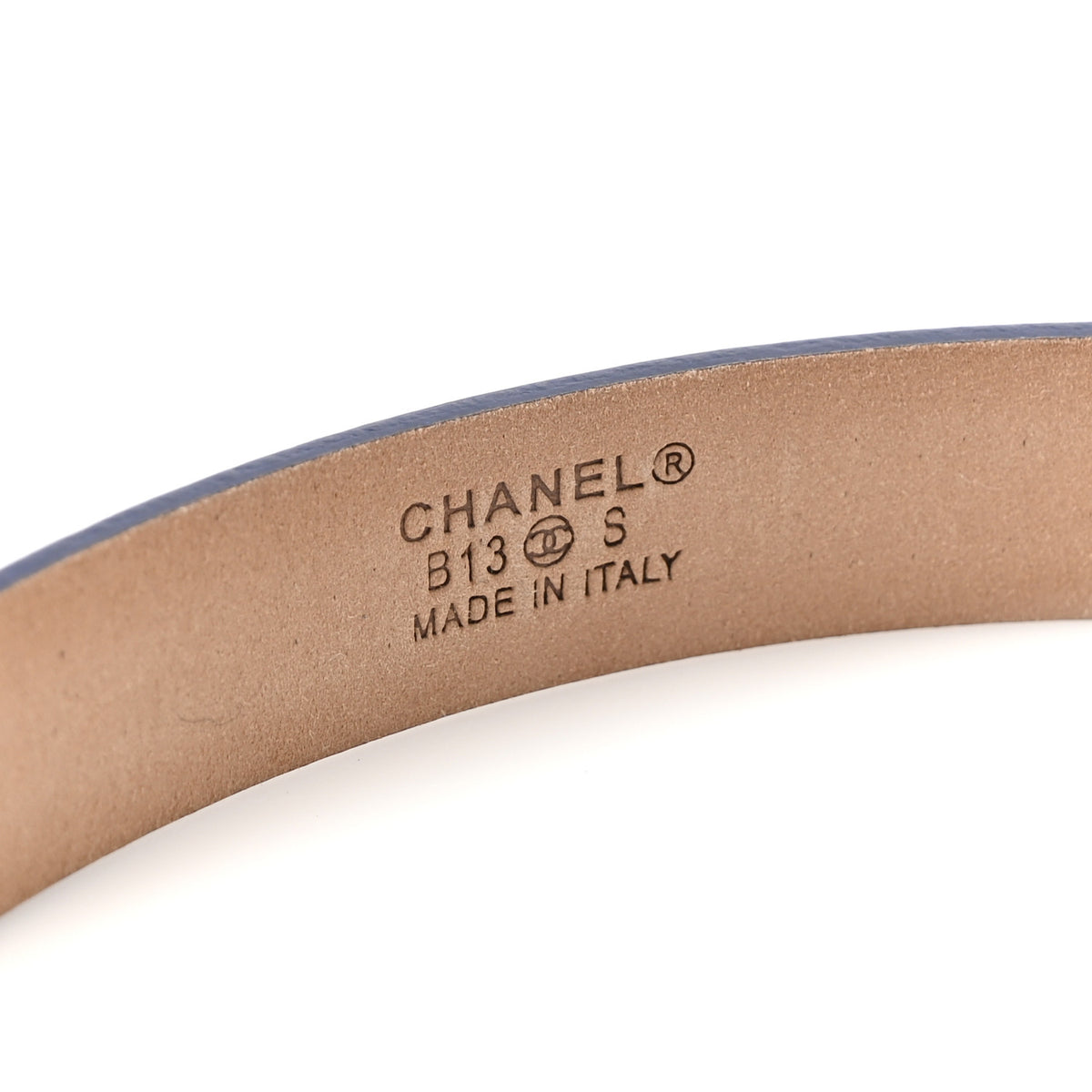 Lambskin Pearl CC Skinny Belt 85 34 Blue