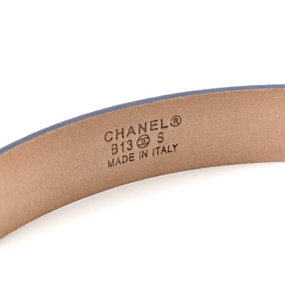Chanel Lambskin Pearl CC Skinny Belt 85 34 Blue 3 of 7