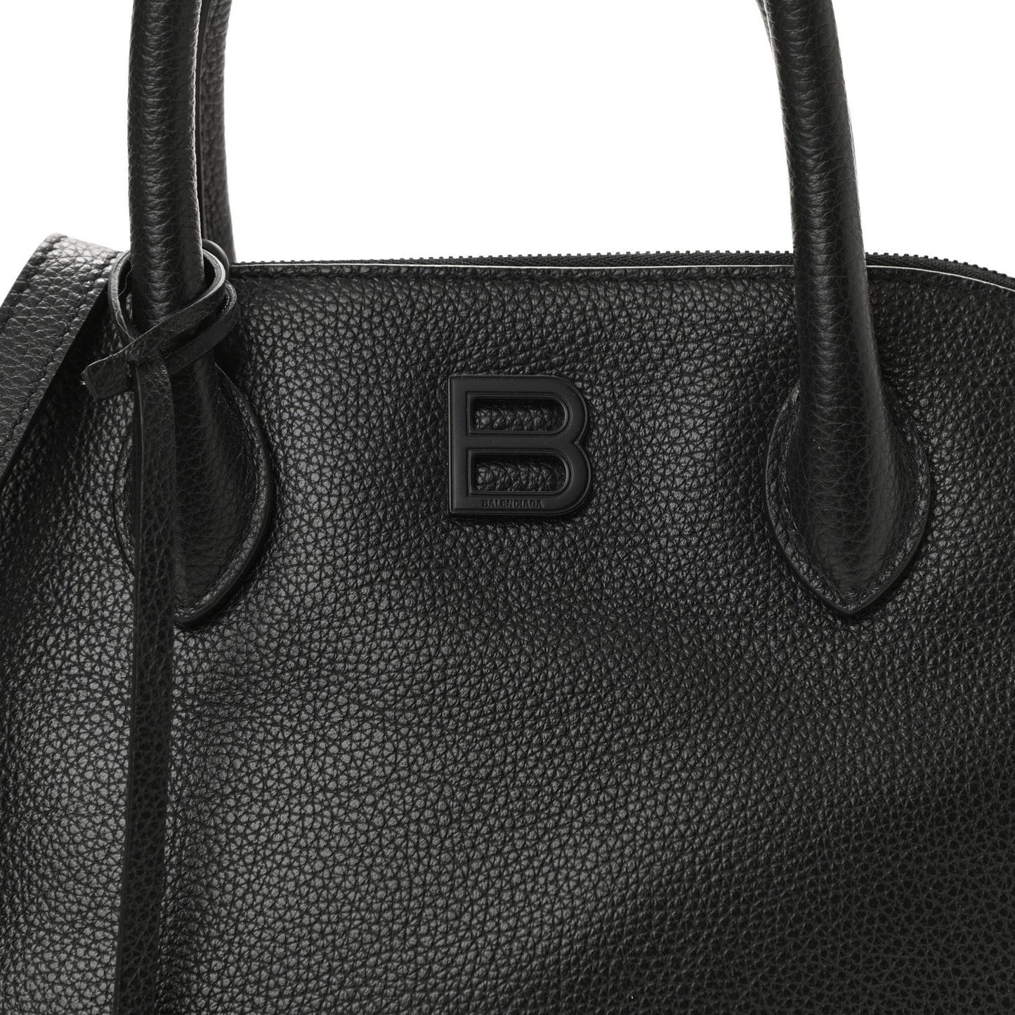 Supple Calfskin Rivet Small Ville Top Handle Bag Black