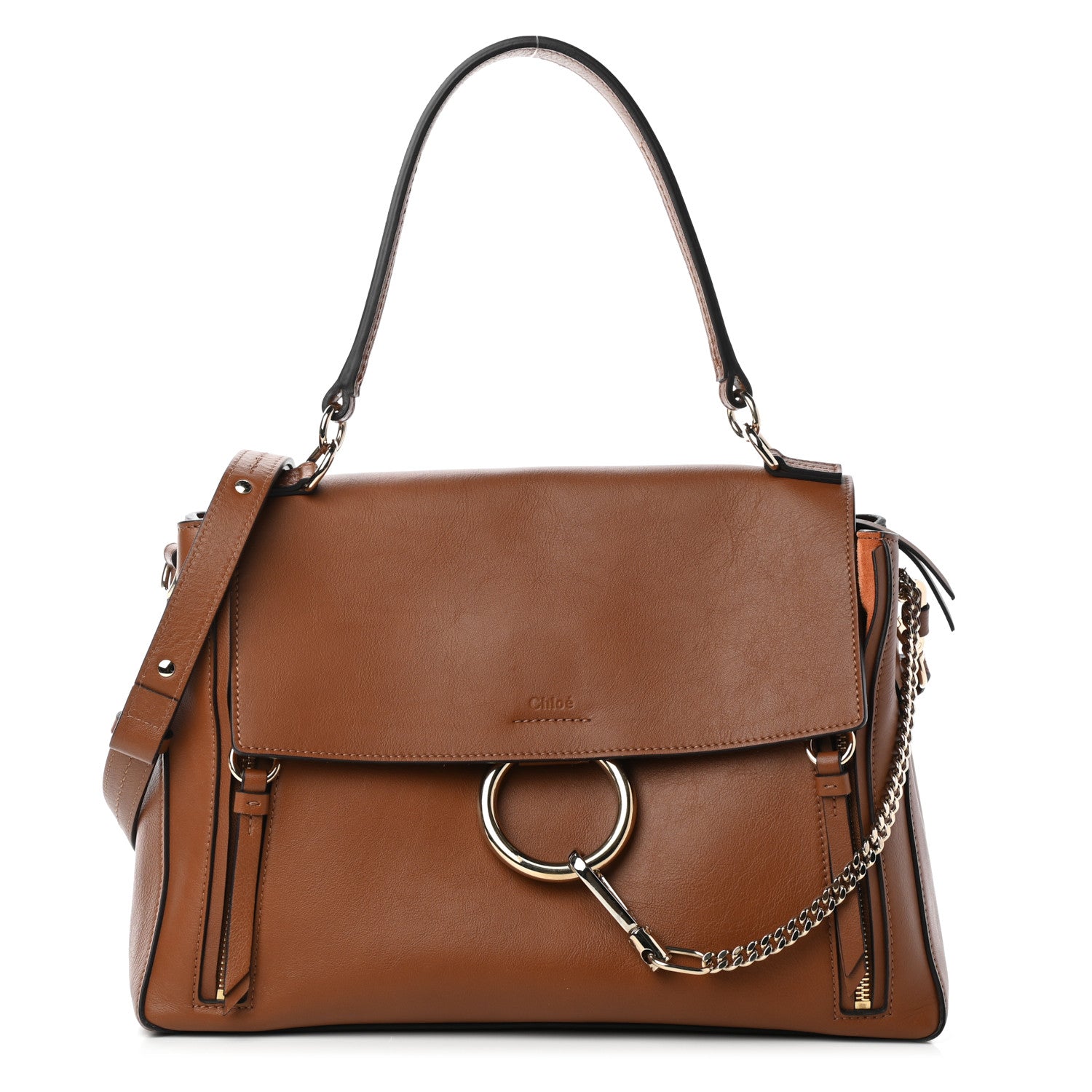 Chloe Calfskin Medium Faye Day Shoulder Bag Tan 1 of 8