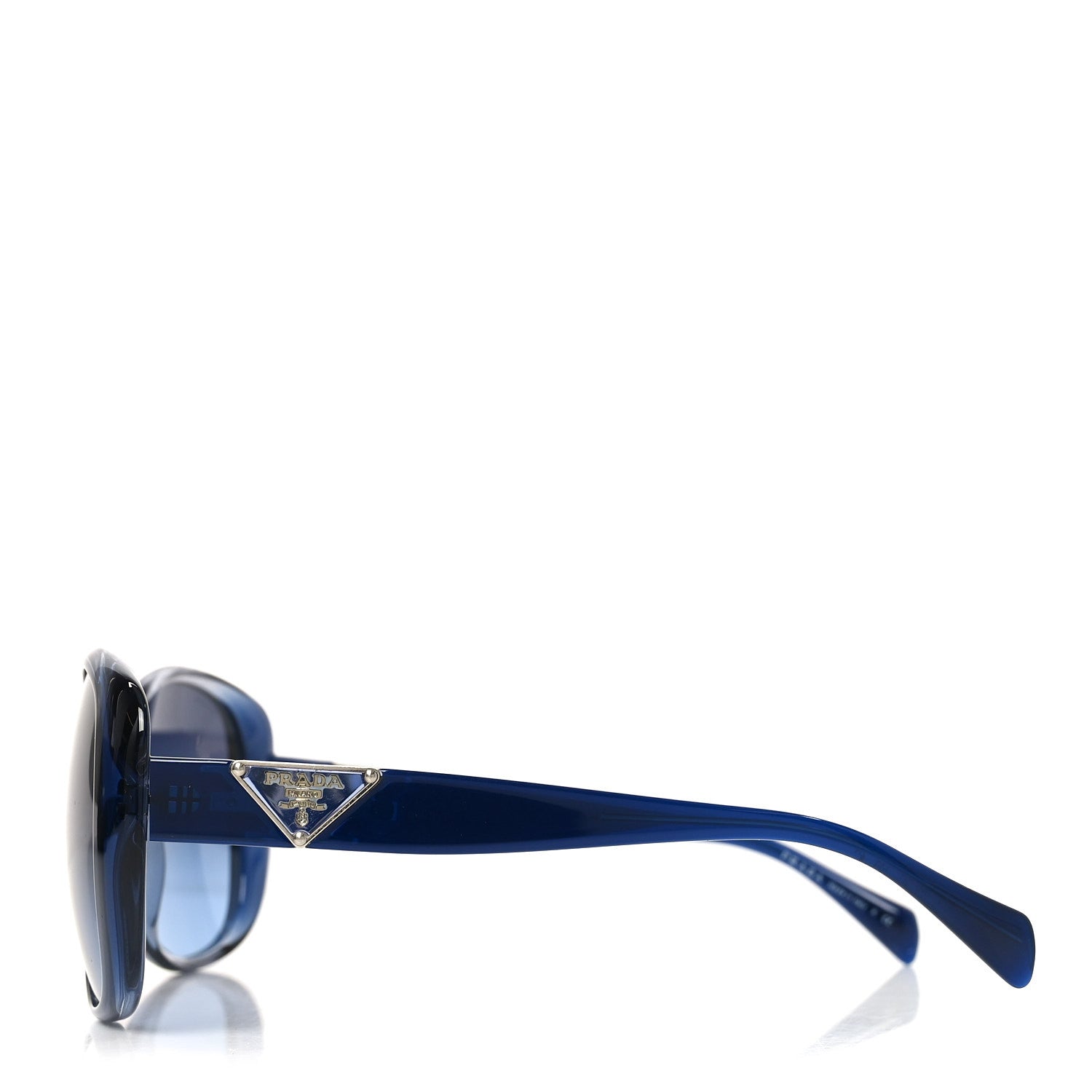 Prada Acetate Round Symbole Triangle Logo Sunglasses SPR 15O Blue 3 of 7
