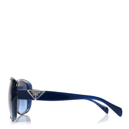 Prada Acetate Round Symbole Triangle Logo Sunglasses SPR 15O Blue 3 of 7