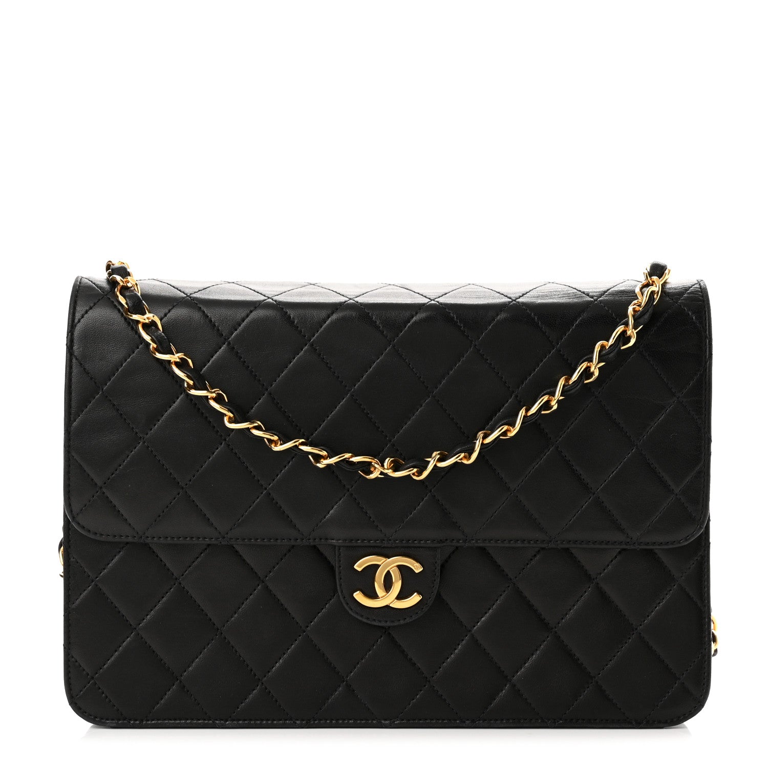 Chanel Lambskin Quilted Medium Single Flap Black 1 of 11
