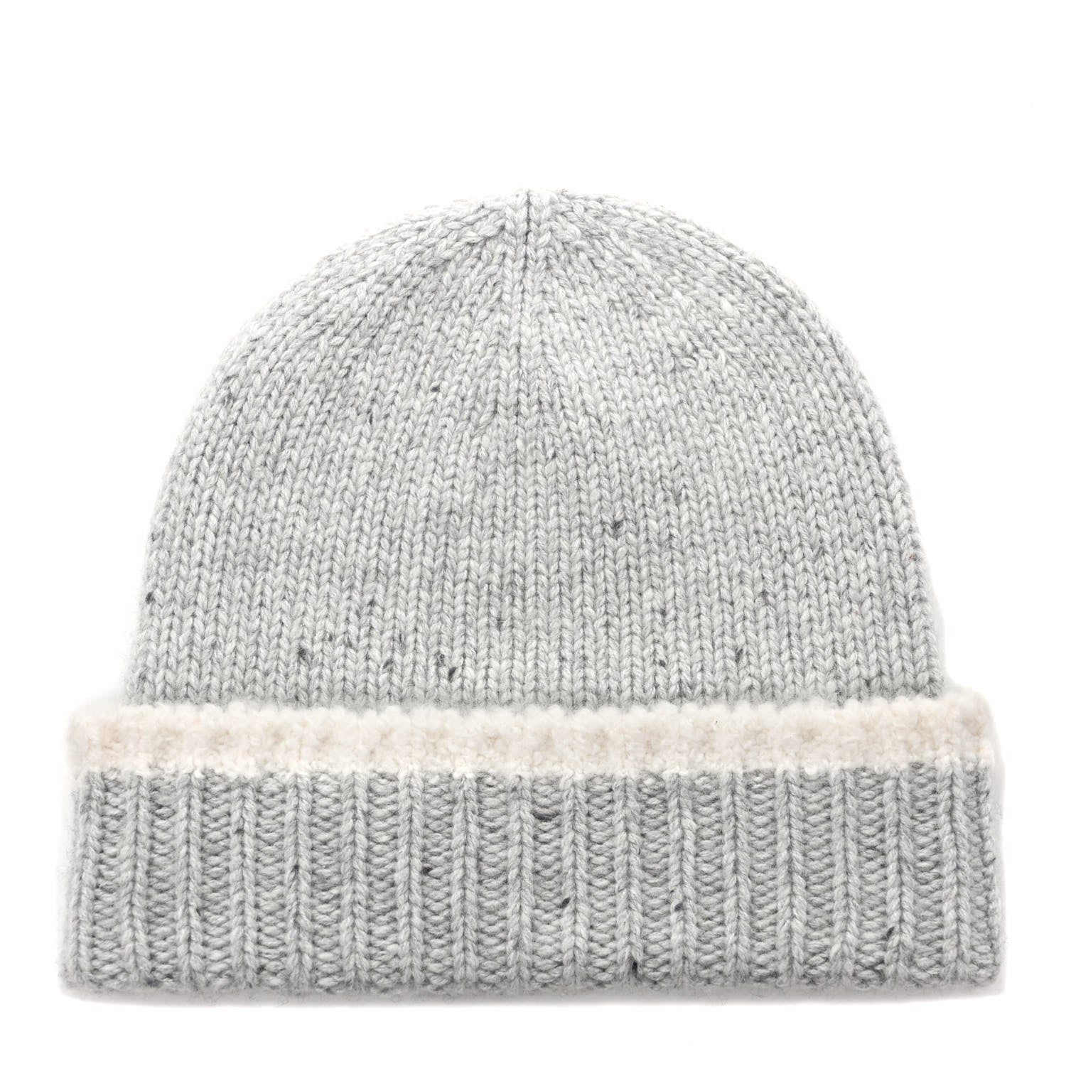 Chanel Cashmere Silk CC Beanie Hat Grey Ecru 3 of 7