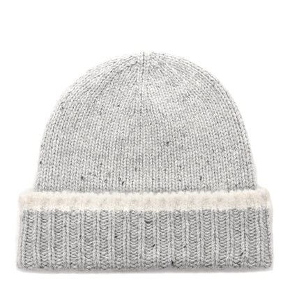 Chanel Cashmere Silk CC Beanie Hat Grey Ecru 3 of 7