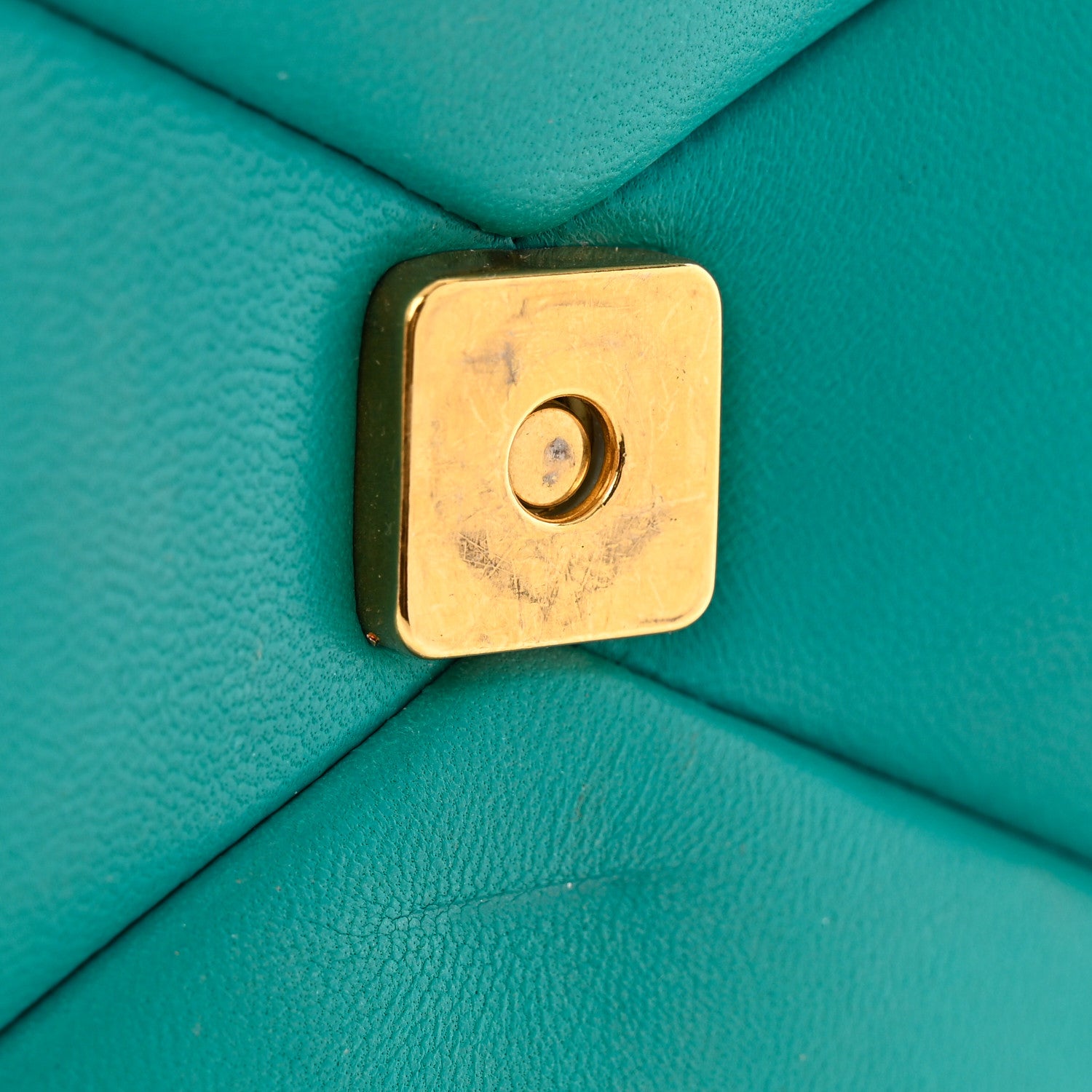 Valentino Garavani Nappa One Stud Chain Clutch Ultra Marine Green 12 of 12