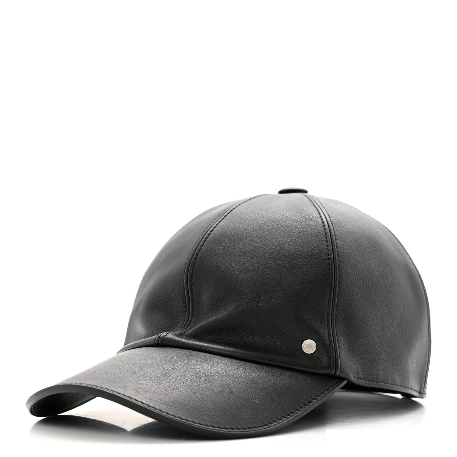 Hermes Newton Calfskin Riley Cap 59 Black 1 of 10