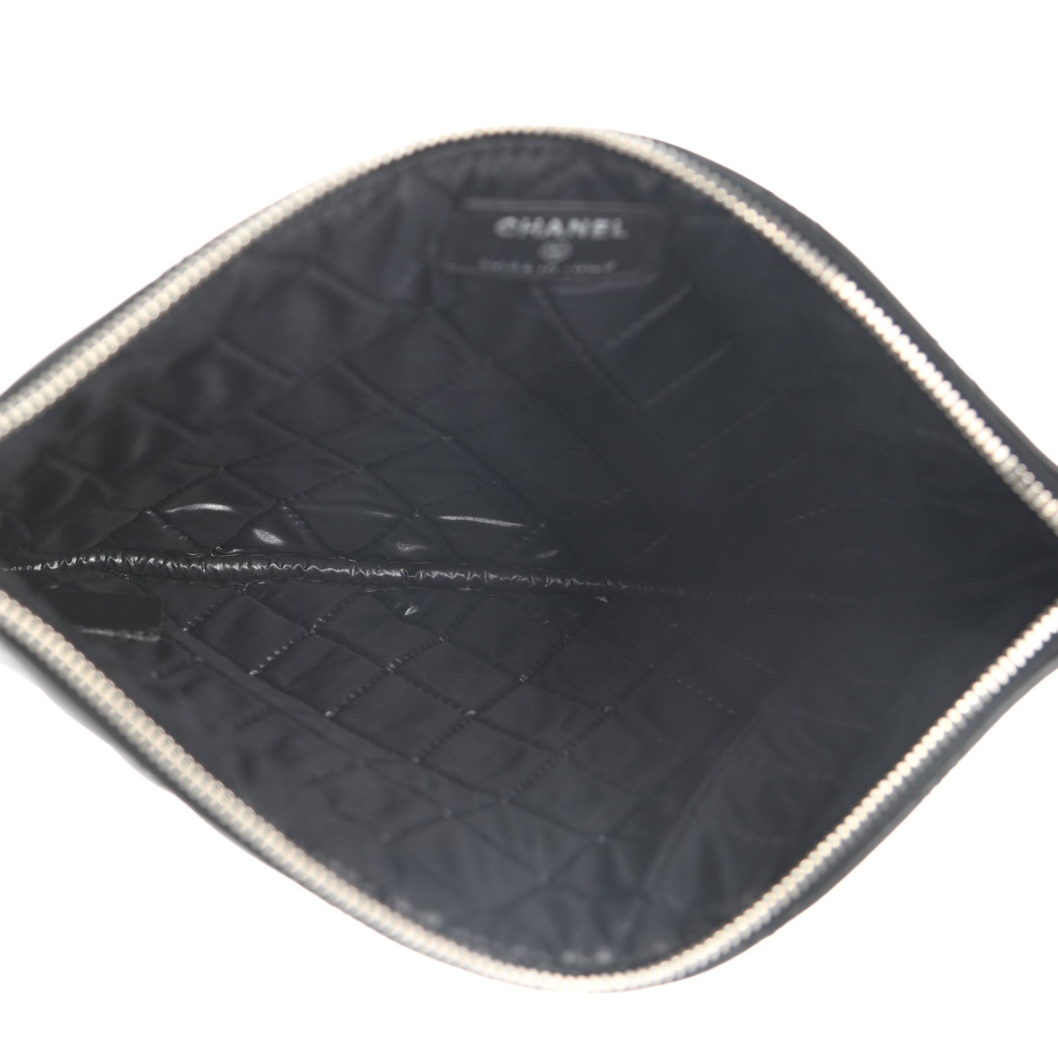 Chanel Lambskin Double Stitch Quilted Cosmetic Case Black 5 of 10