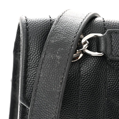 Saint Laurent Grain De Poudre Textured Mixed Matelasse Large Triquilt Monogram Satchel Black 11 of 12
