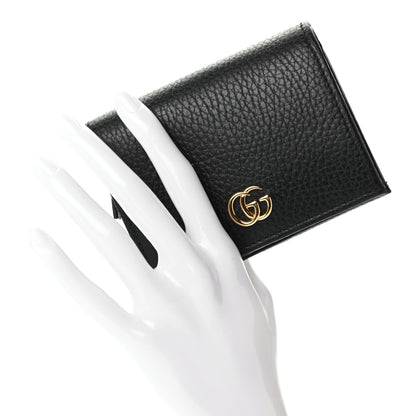 Gucci Pebbled Calfskin GG Marmont Card Case Black 2 of 7