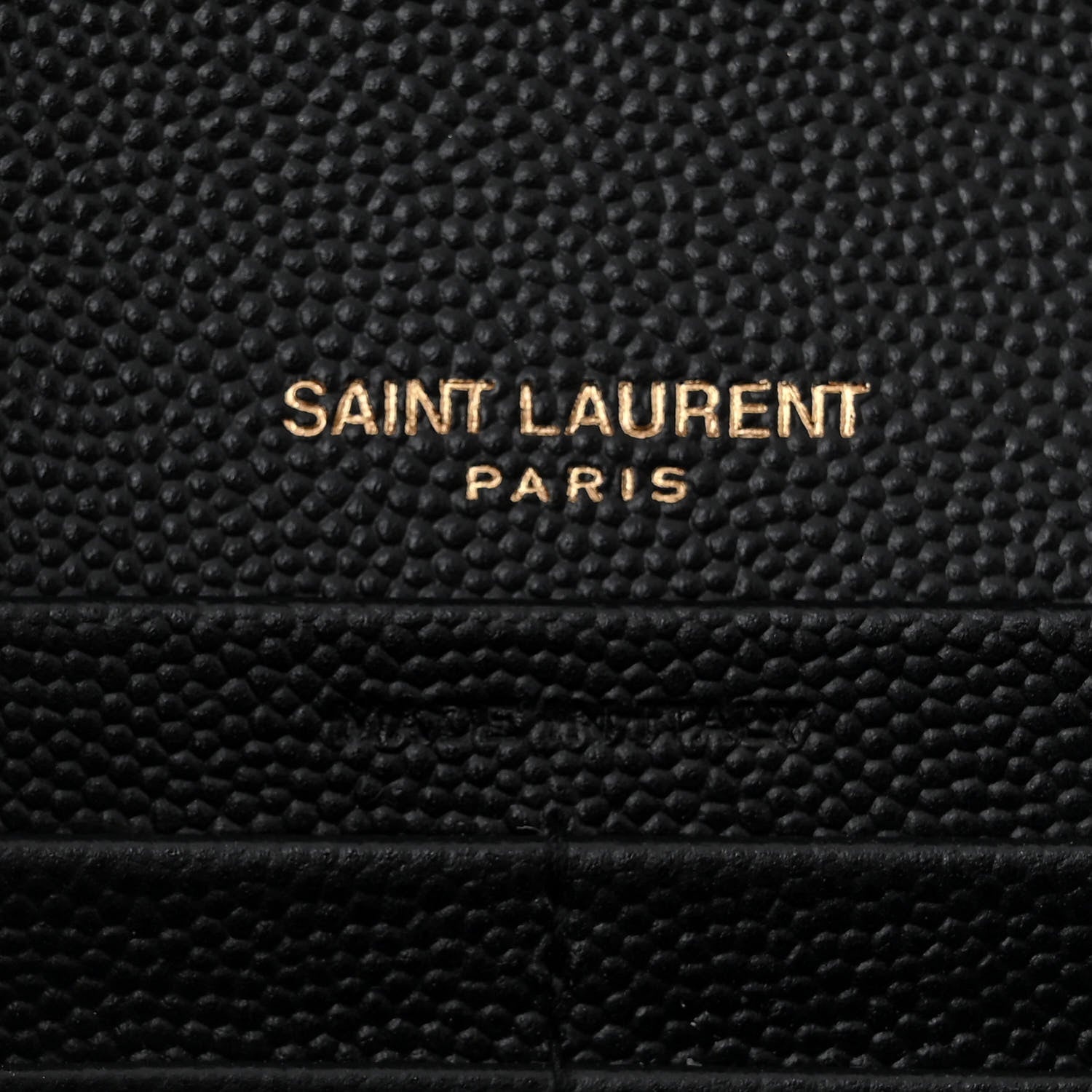 Saint Laurent Grain De Poudre Matelasse Chevron Monogram Chain Wallet Black 6 of 10