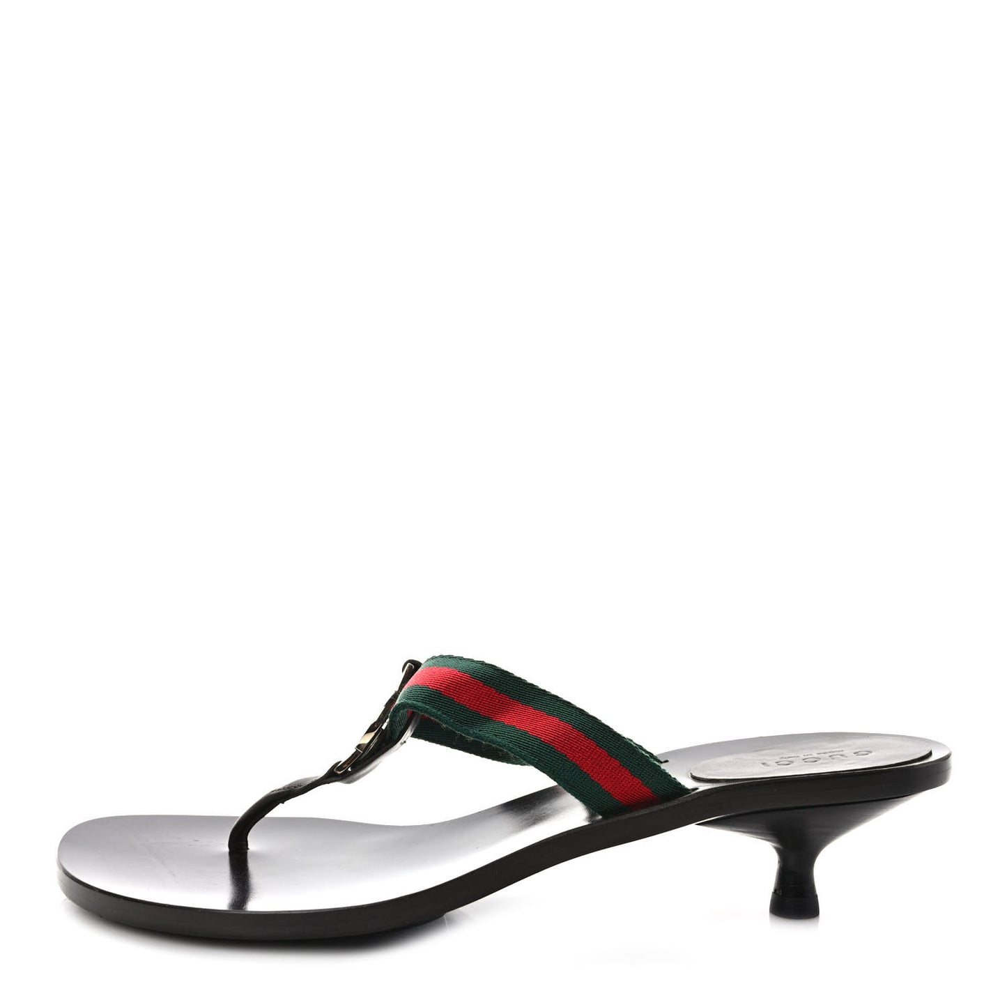 Nylon Calfskin Web Womens Thong Low Heel Sandals 7.5 Green Red Cocoa
