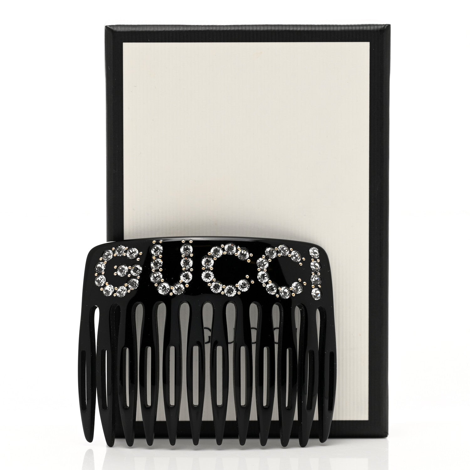 Gucci Resin Crystal Hair Comb Black 4 of 4