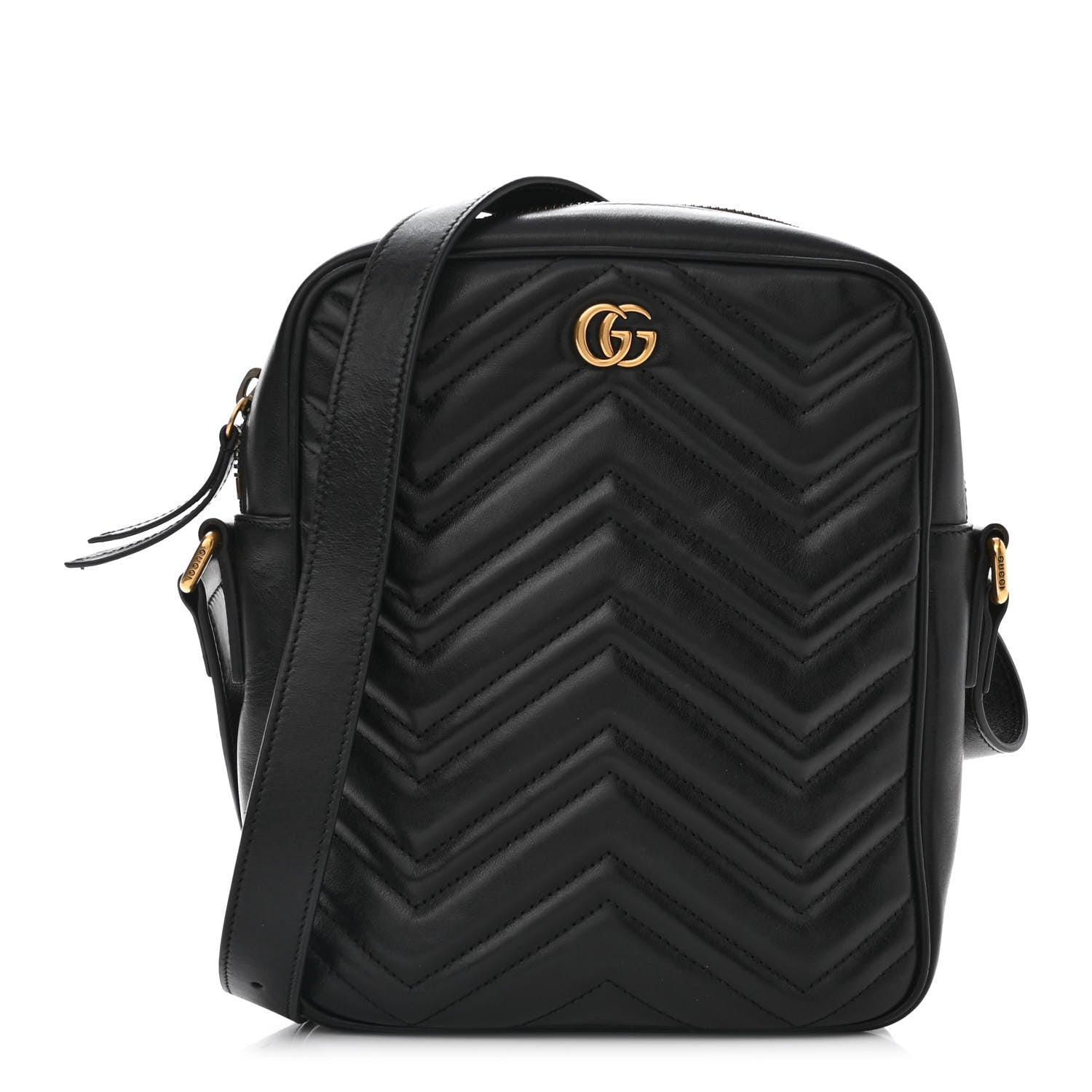 Gucci Calfskin Matelasse GG Marmont Travel Bag Black 1 of 9