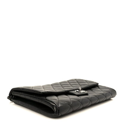 Chanel Lambskin Quilted Clutch With Chain Flap Black 4 of 12