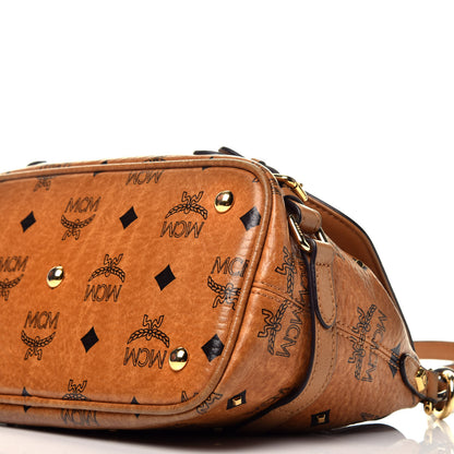 MCM Visetos Studded Crossbody Flap Messenger Cognac 9 of 9
