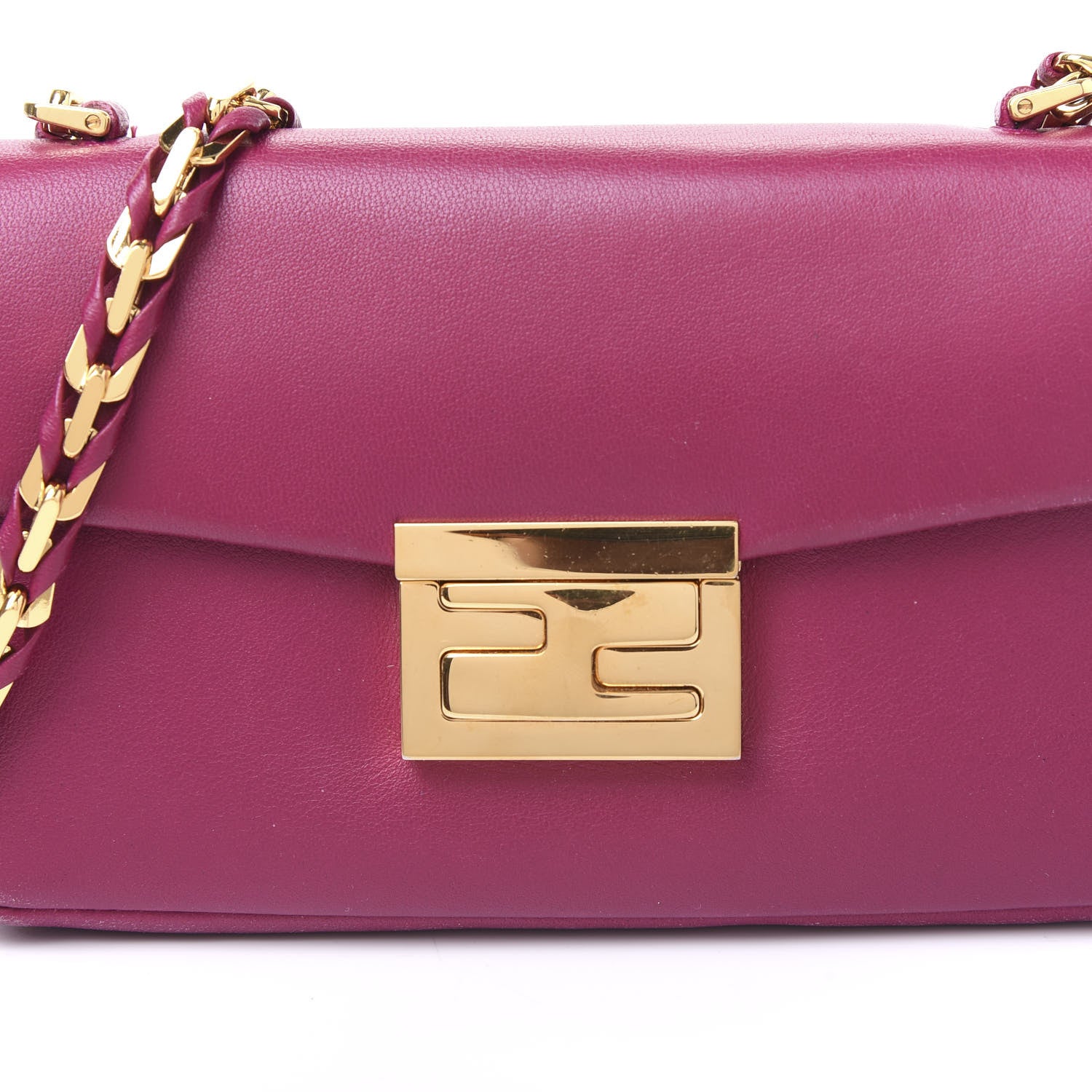 Fendi Shiny Nappa Mini Be Baguette Shoulder Bag Ciclamino 7 of 13