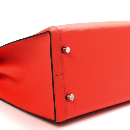 Hermes Berline Toile Swift Kelly Sellier 32 Orange Mecano Ecru 9 of 10