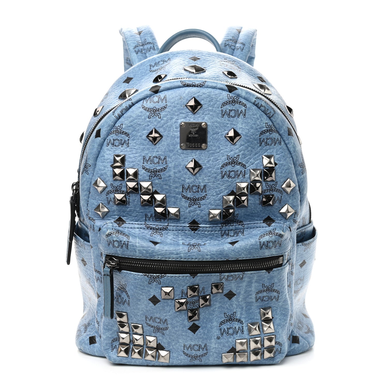 MCM Visetos Studded Small Stark M Backpack Blue 1 of 10