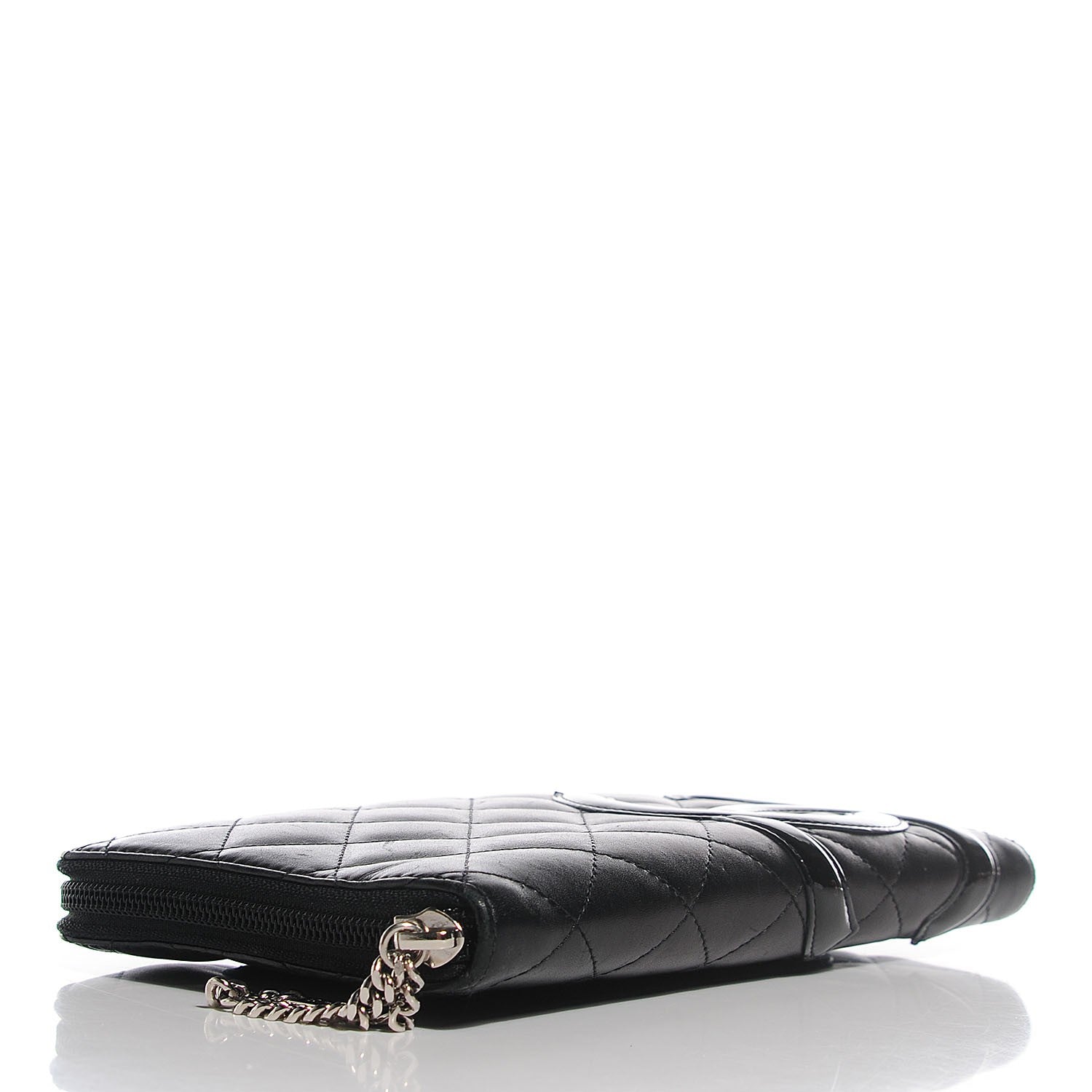 Chanel Calfskin Quilted Cambon Zip Around Organizer Wallet Black 4 of 9