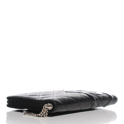 Chanel Calfskin Quilted Cambon Zip Around Organizer Wallet Black 4 of 9