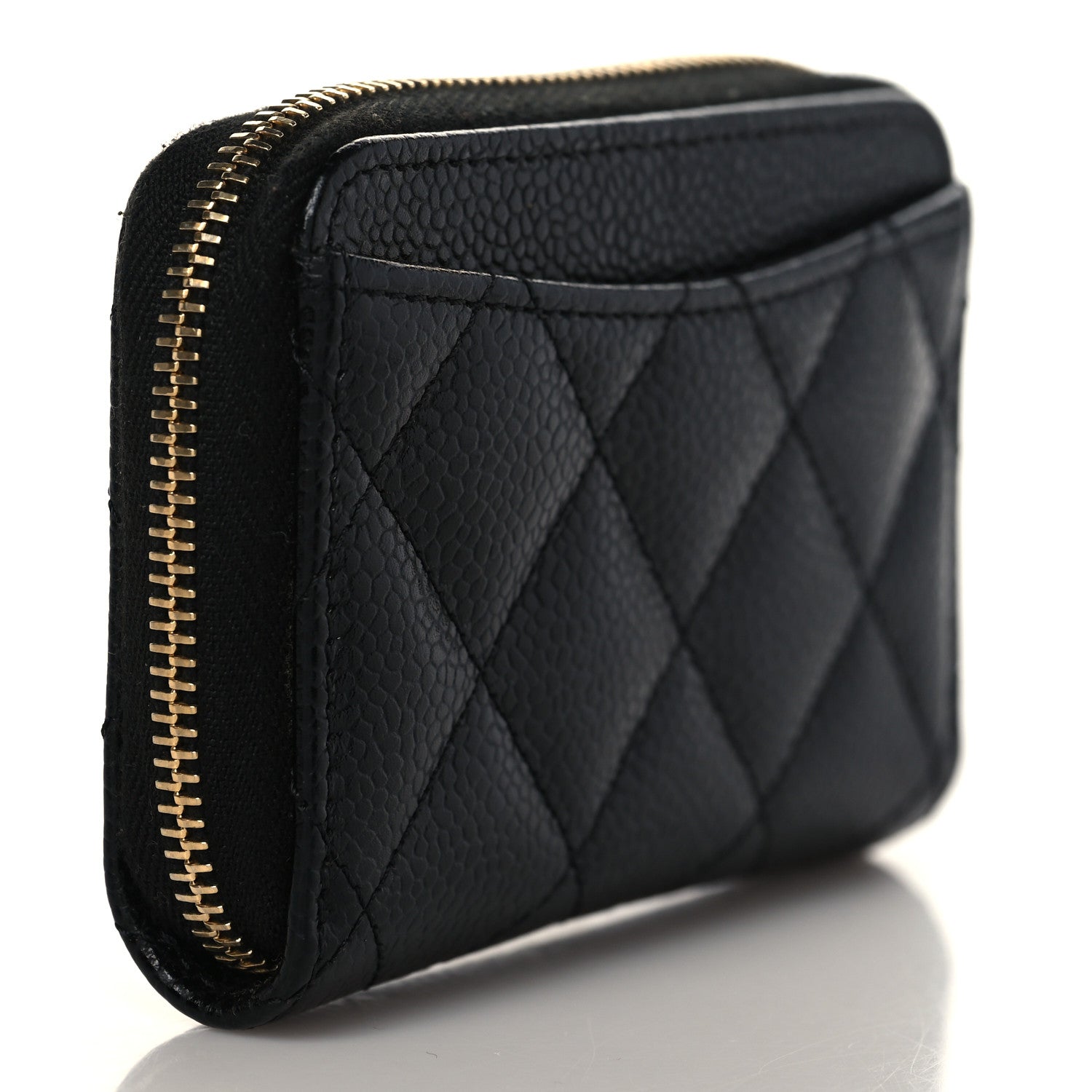 Chanel Caviar Quilted Zip Coin Purse Black 3 of 7