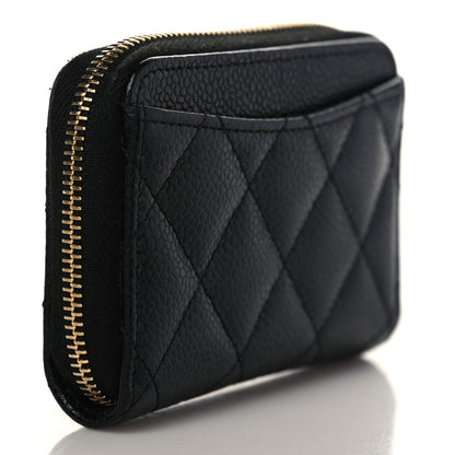 Chanel Caviar Quilted Zip Coin Purse Black 3 of 7