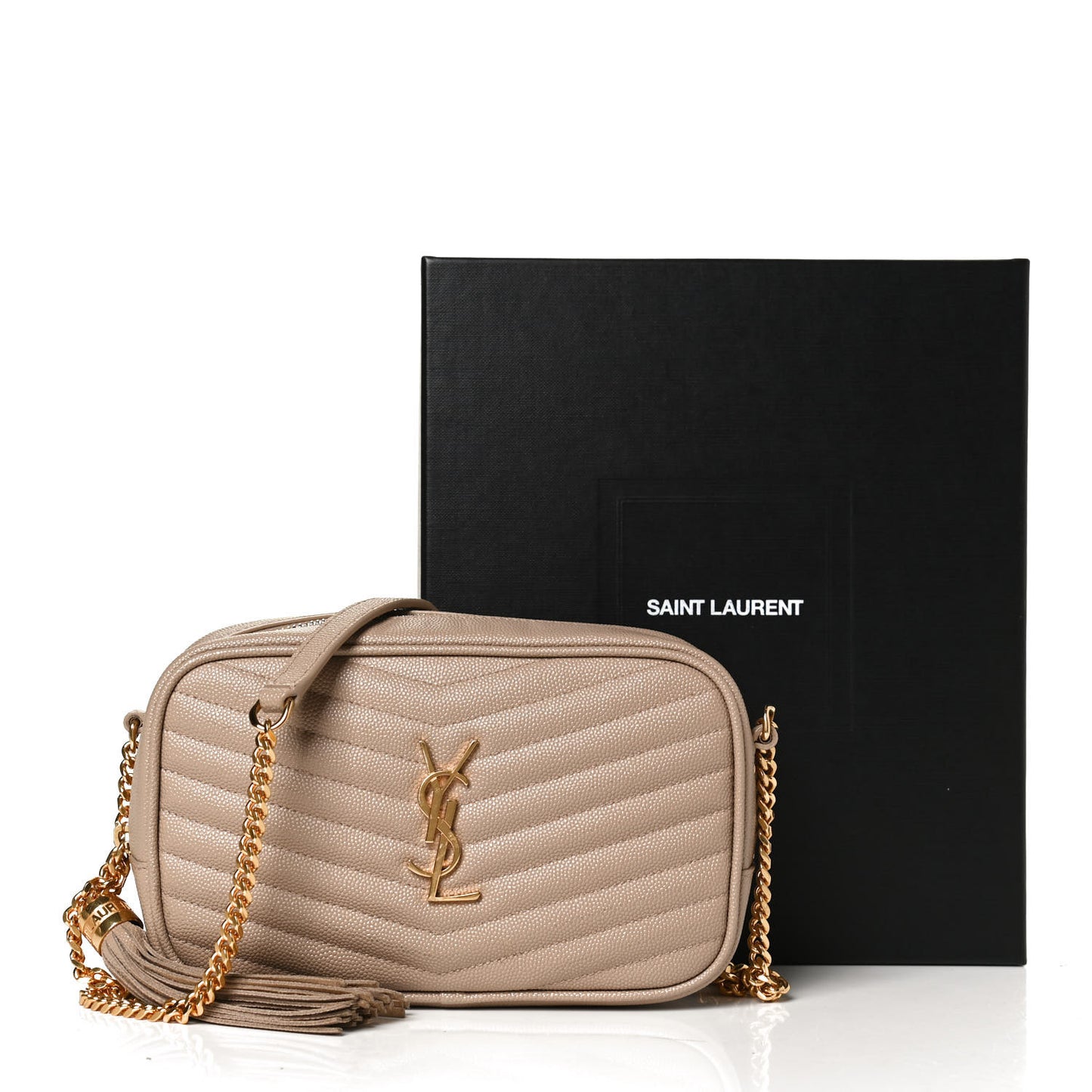 Grain De Poudre Matelasse Monogram Mini Lou Camera Bag Dark Beige