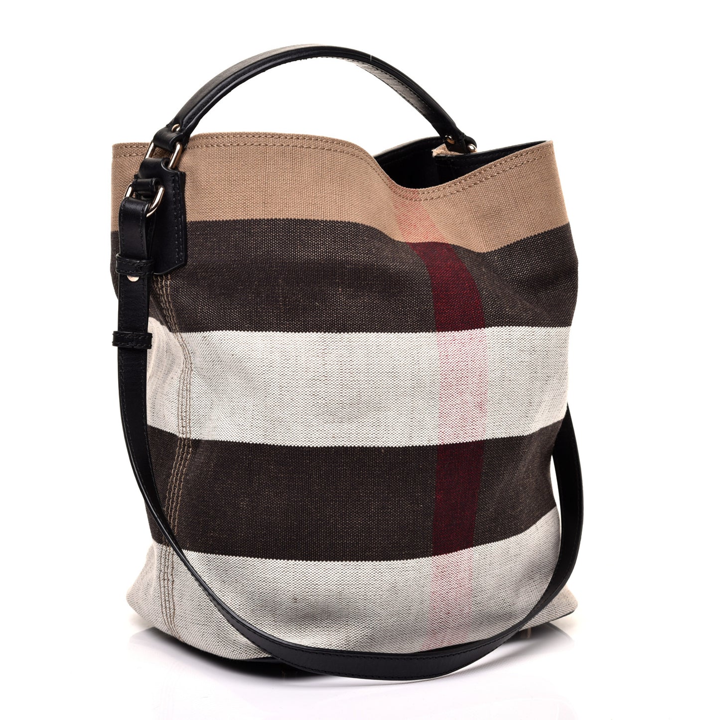 Canvas Mega Check Medium Ashby Hobo Black