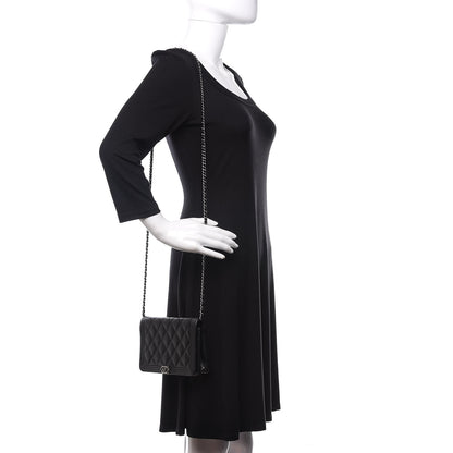 Chanel Caviar Quilted Boy Wallet On Chain WOC Black 2 of 12