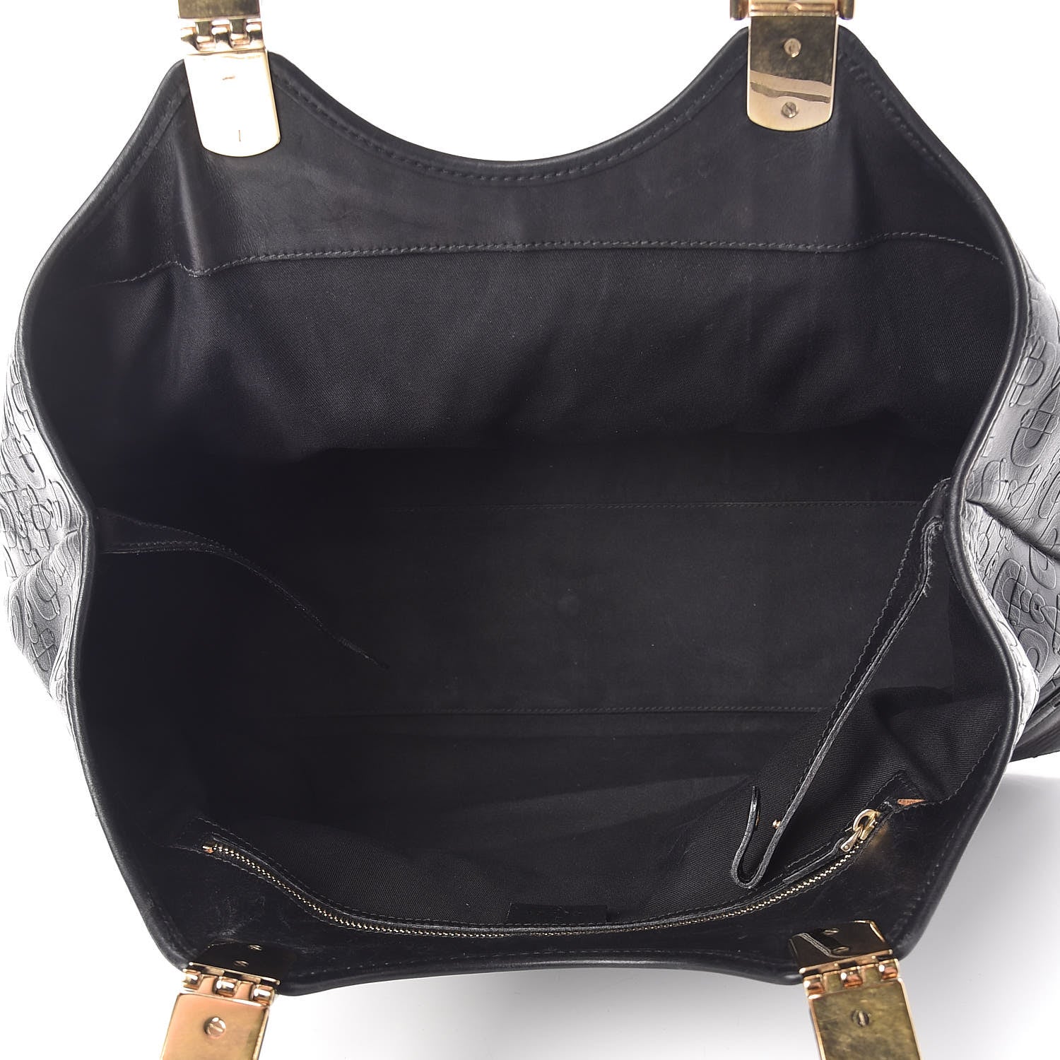 Gucci Calfskin Horsebit Embossed Large Glam Shoulder Bag Black 5 of 24