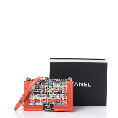 Chanel Lambskin Tweed Medium Boy Flap Coral 11 of 11