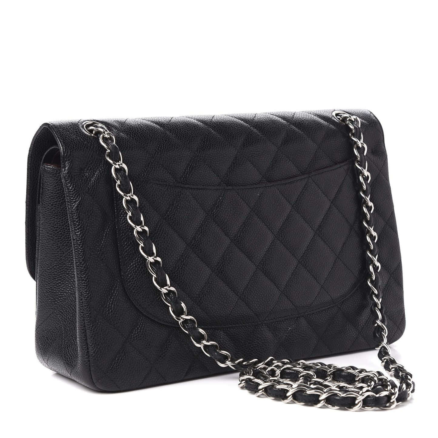 Caviar Quilted Jumbo Double Flap Black