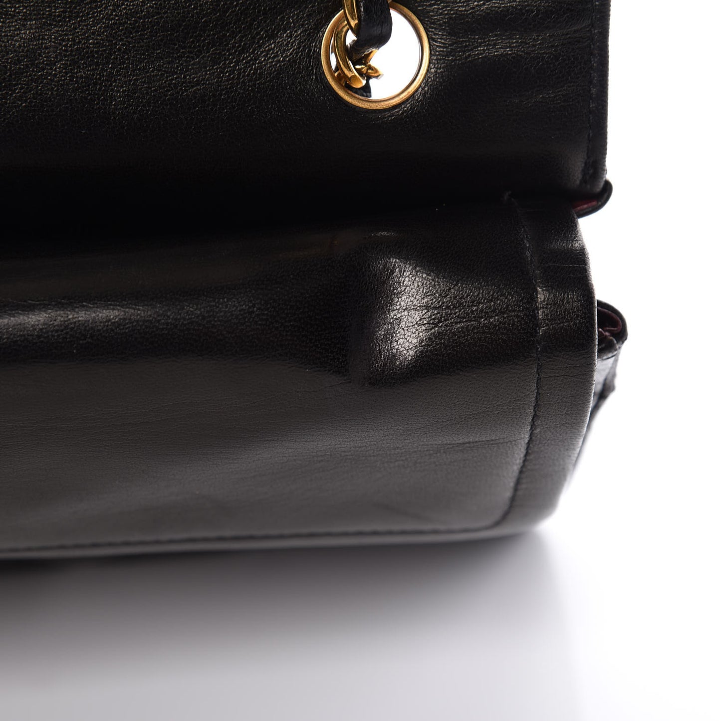 Lambskin Quilted Medium Double Flap Black