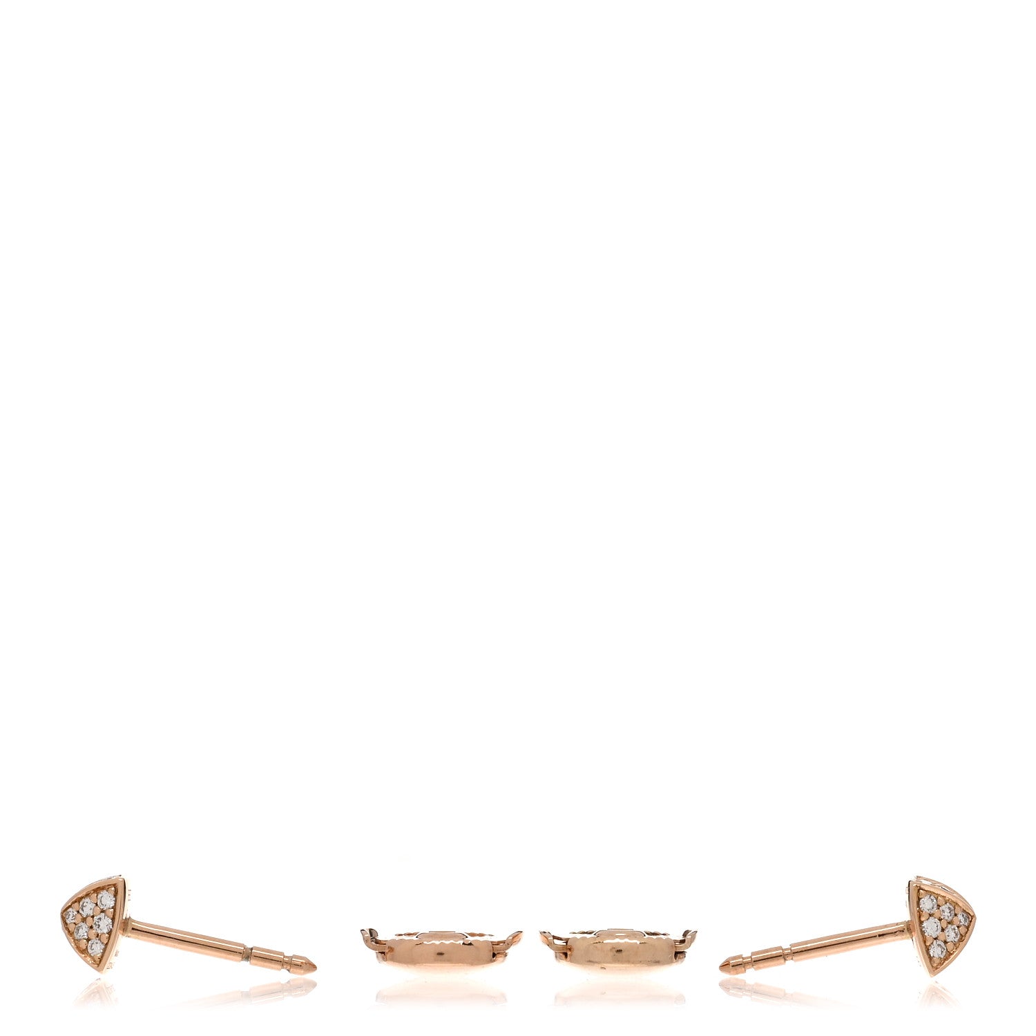 Hermes 18K Rose Gold Diamond Clou d'H Stud Earrings 3 of 5